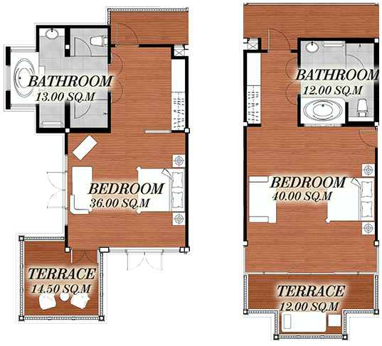 Zimmer Deluxe zum Garten plan